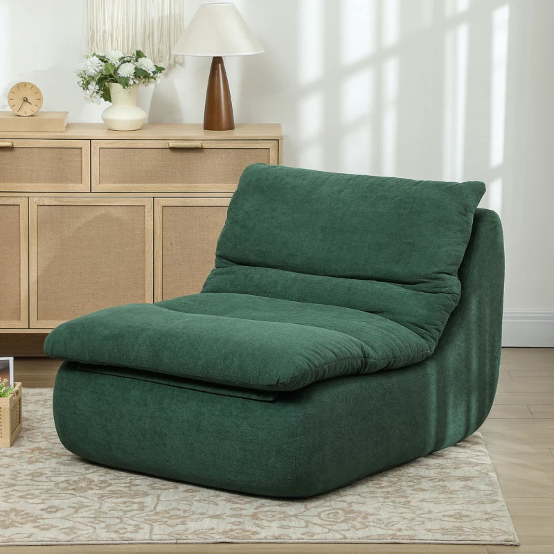 Soft Ultra High-Density Foam Armless Floor Sofa Chair