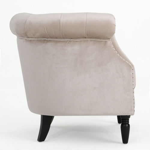 Luxurious Velvet Accent Club Chair with Diamond Tufting and Nailhead Trim