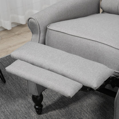 HOMCOM Elegant Wingback Recliner Chair with Button Tufting & Nailhead Trim