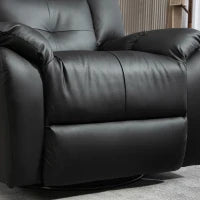 8-Point Vibration Massage Recliner Chair, PU Leather, Swivel, Rocking, Black