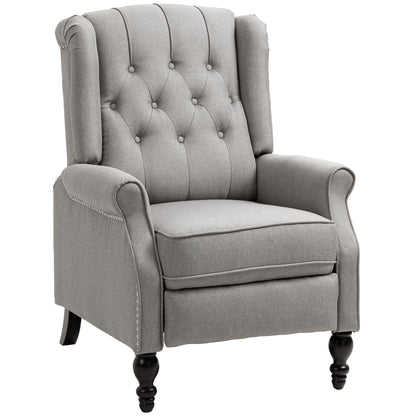HOMCOM Elegant Wingback Recliner Chair with Button Tufting & Nailhead Trim