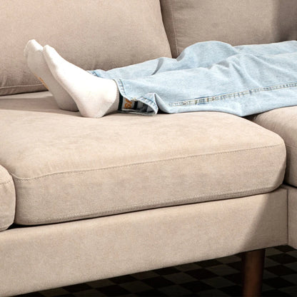 U-Shape 4-Seater Sofa with Dual Chaises, Sturdy Wood Legs