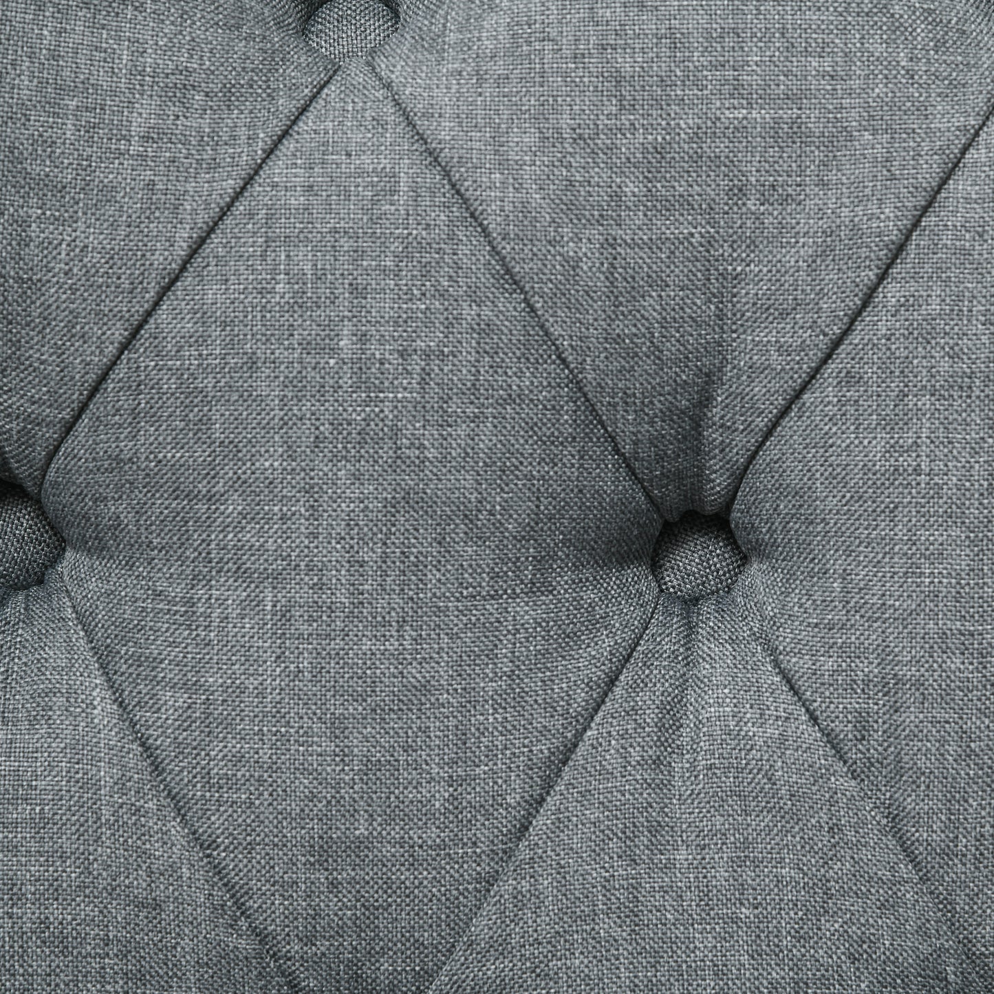 HOMCOM Grey Button Tufted Chaise Lounge Chair with Bolster Pillow Wood Legs