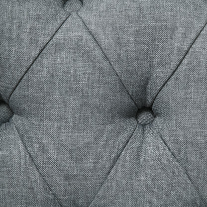 HOMCOM Grey Button Tufted Chaise Lounge Chair with Bolster Pillow Wood Legs