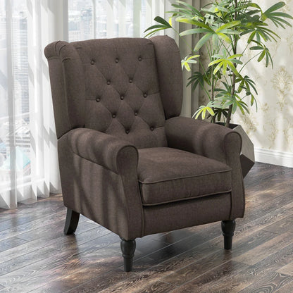 Chic Button-Tufted Wingback Accent Chair with Rolled Arms