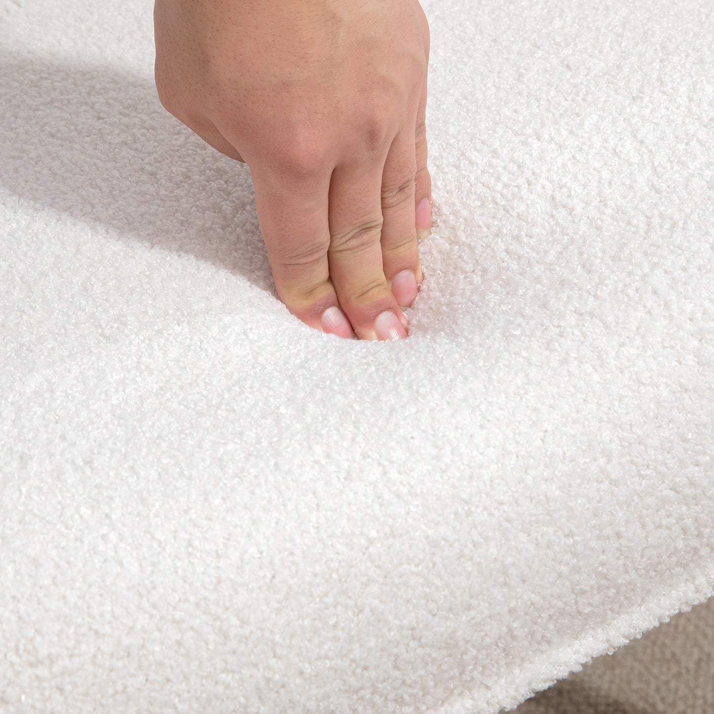 HOMCOM Cozy Sherpa Accent Chair, Fluffy Upholstered Wingback Armchair for Living Room