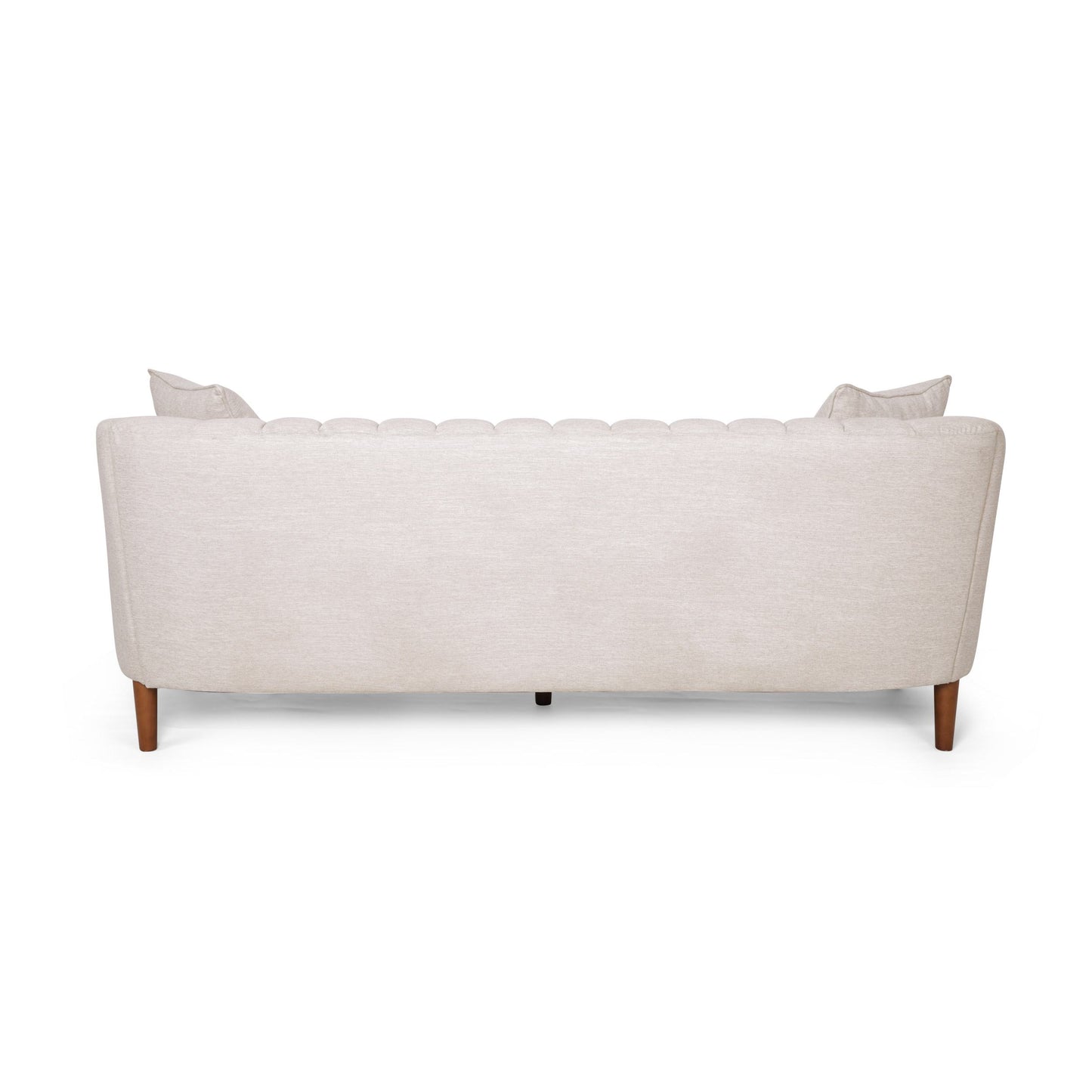 Elegant 3-Seater Contemporary Sofa, Tufted Diamond Stitching Daybed, Beige Fabric