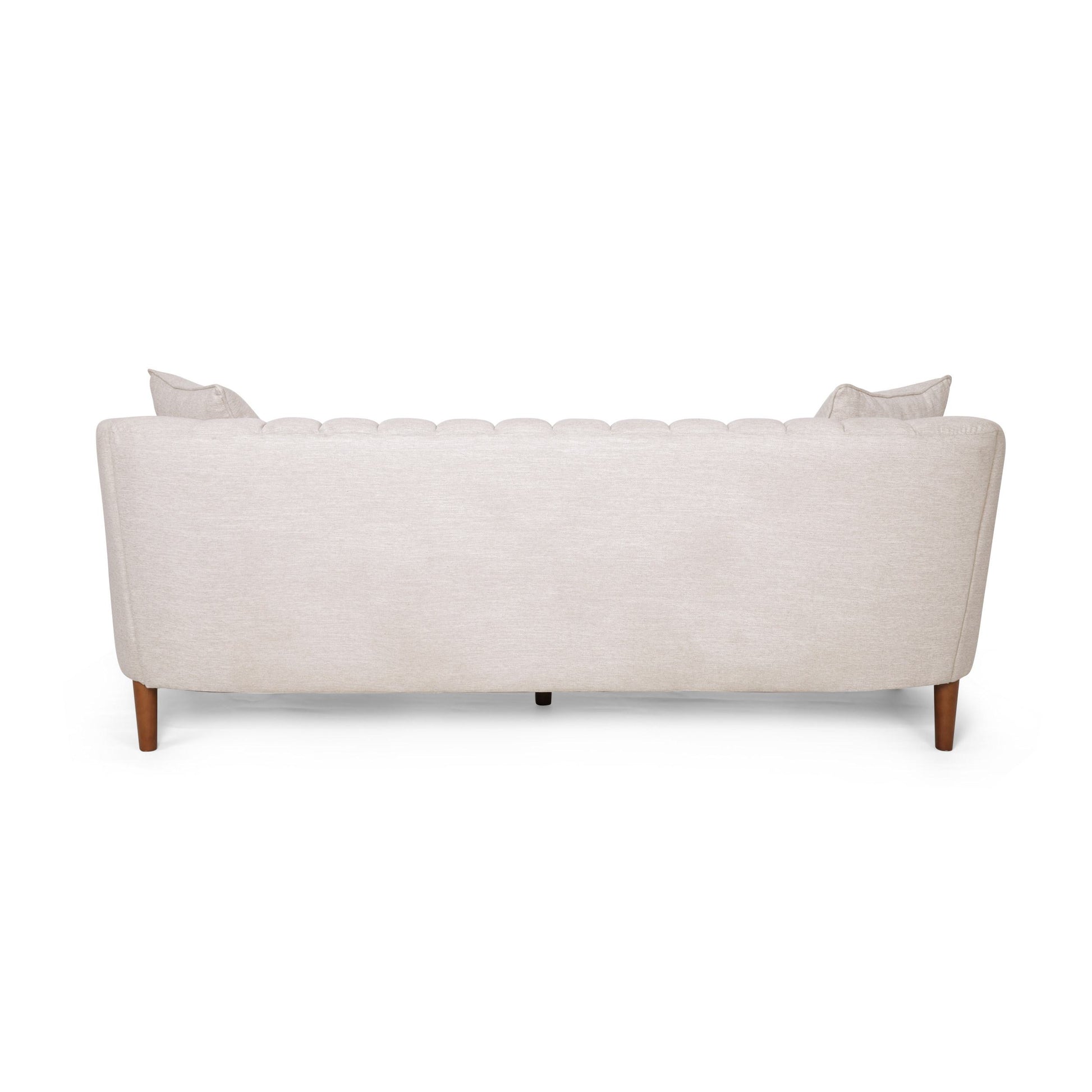 Elegant 3-Seater Contemporary Sofa, Tufted Diamond Stitching Daybed, Beige Fabric
