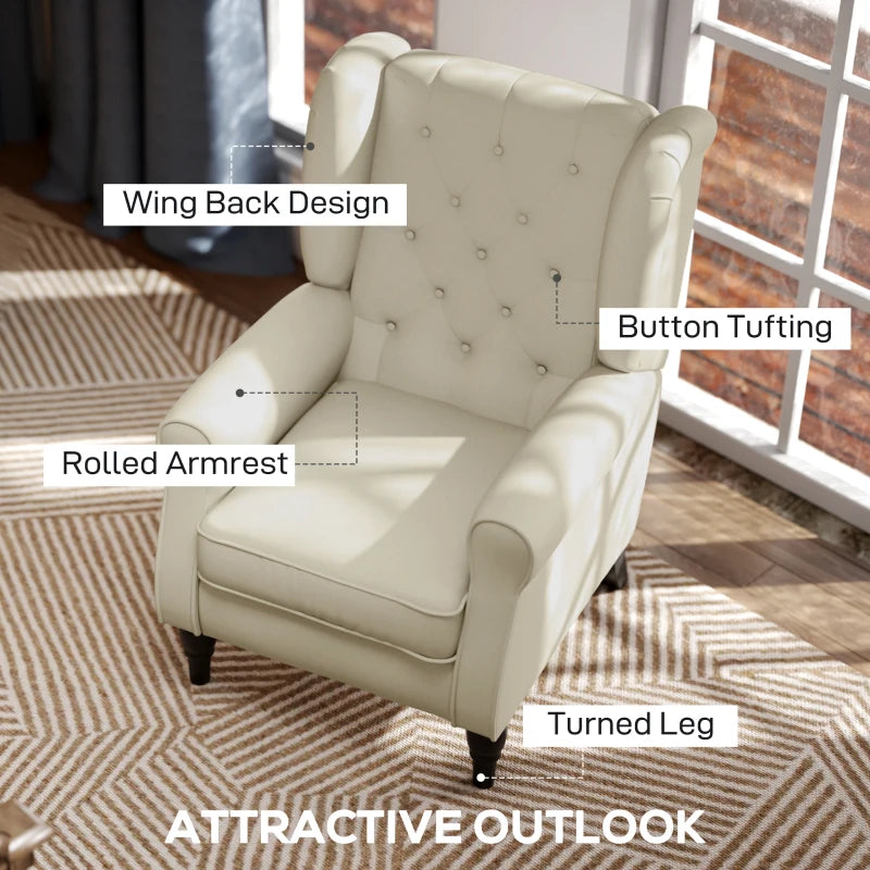 Chic Button-Tufted Wingback Accent Chair with Rolled Arms