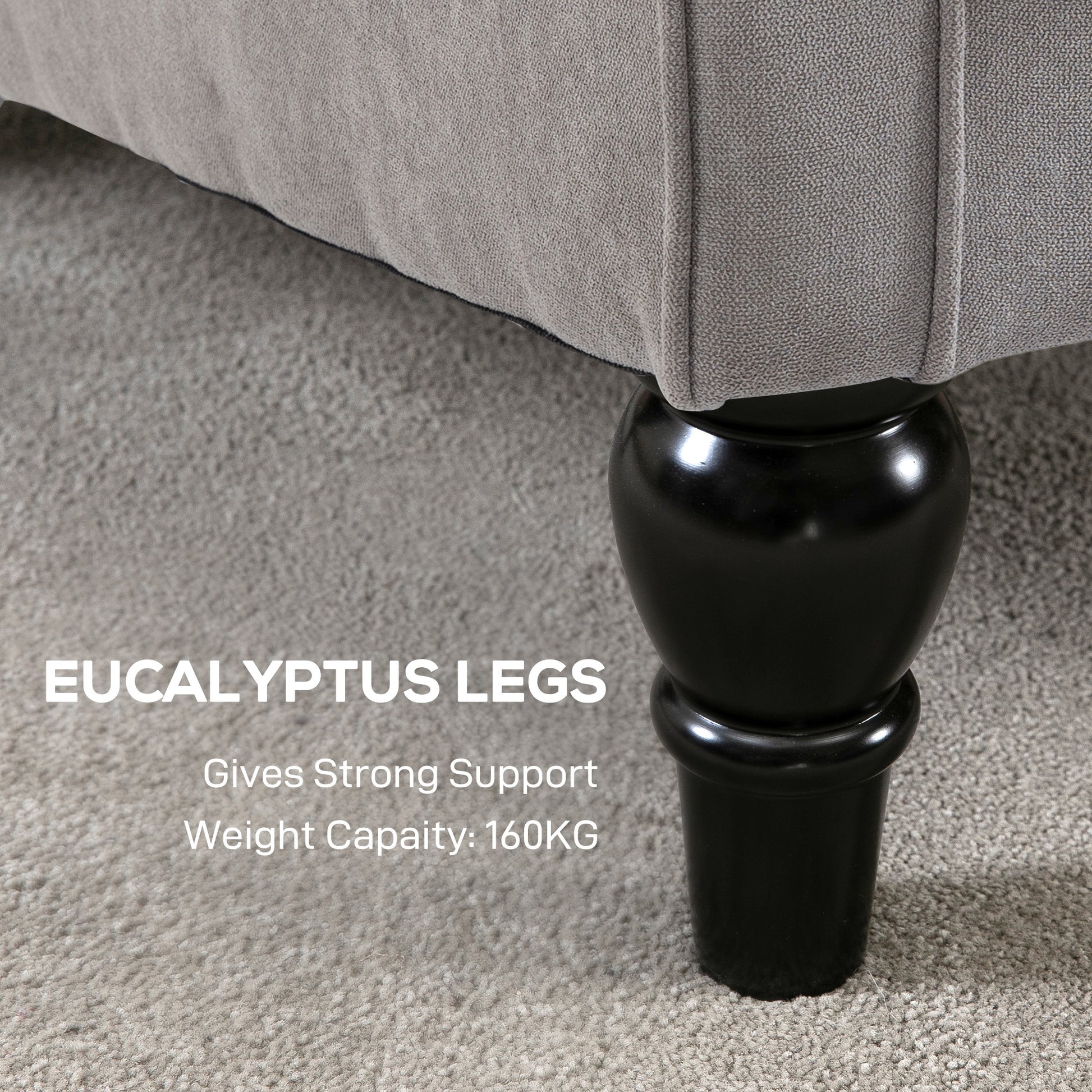 Chic Grey Button-Tufted Wingback Accent Chair with Rolled Arms