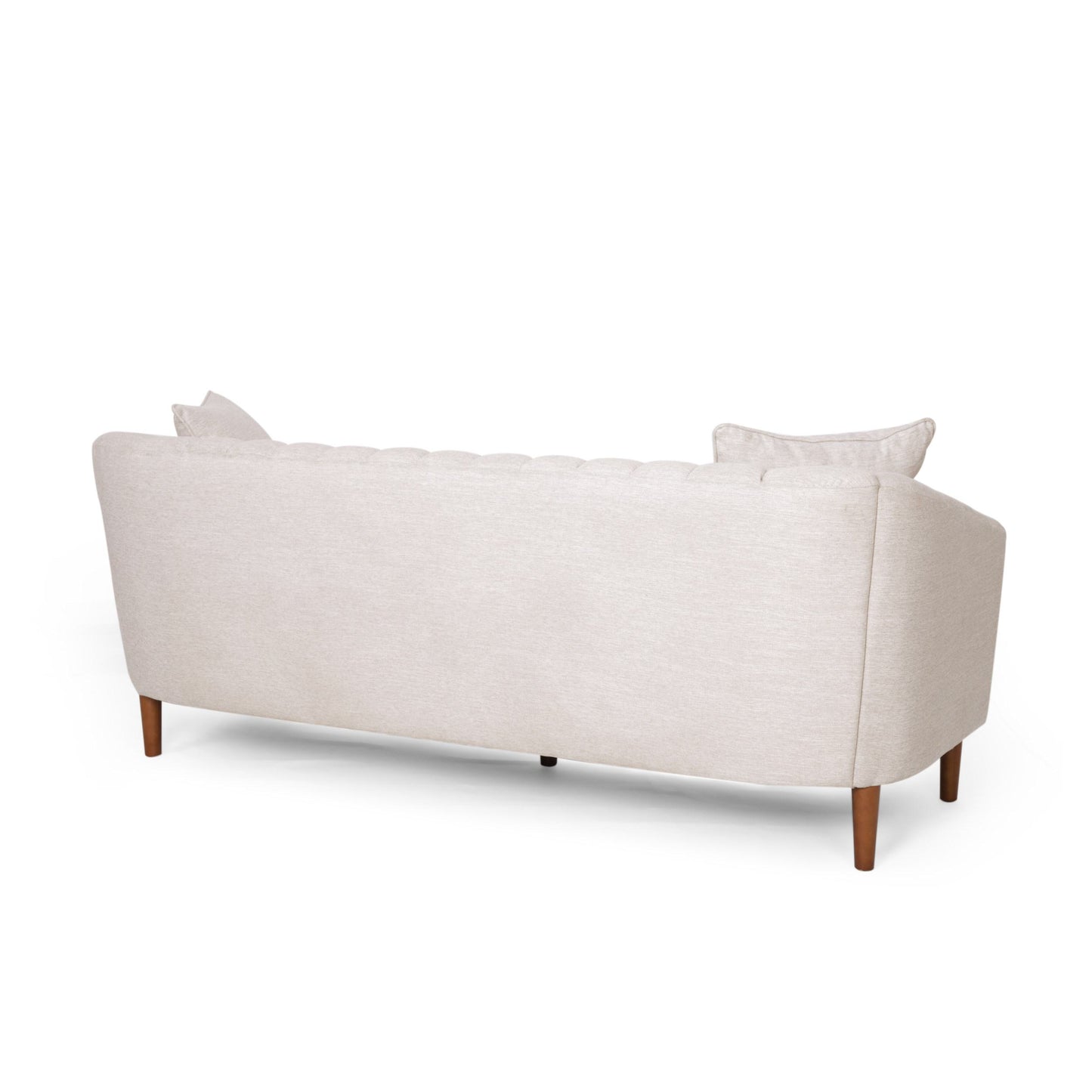 Elegant 3-Seater Contemporary Sofa, Tufted Diamond Stitching Daybed, Beige Fabric