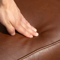 Chic Brown Faux Leather Accent Armchair with Solid Wood Legs Comfort