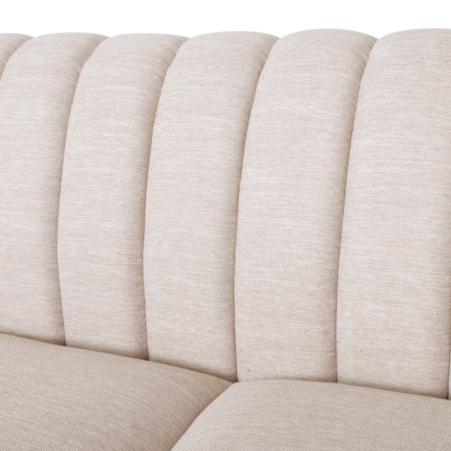 Elegant 3-Seater Contemporary Sofa, Tufted Diamond Stitching Daybed, Beige Fabric