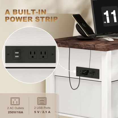 HOMCOM Lift Top Coffee Table with Charging, Hidden Storage, Fabric Drawers