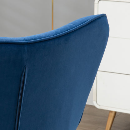 Elegant Modern Velvet Accent Chair & Ottoman Set with Gold Metal Legs