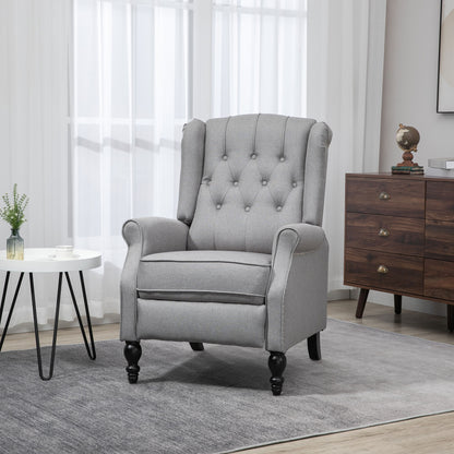 HOMCOM Elegant Wingback Recliner Chair with Button Tufting & Nailhead Trim