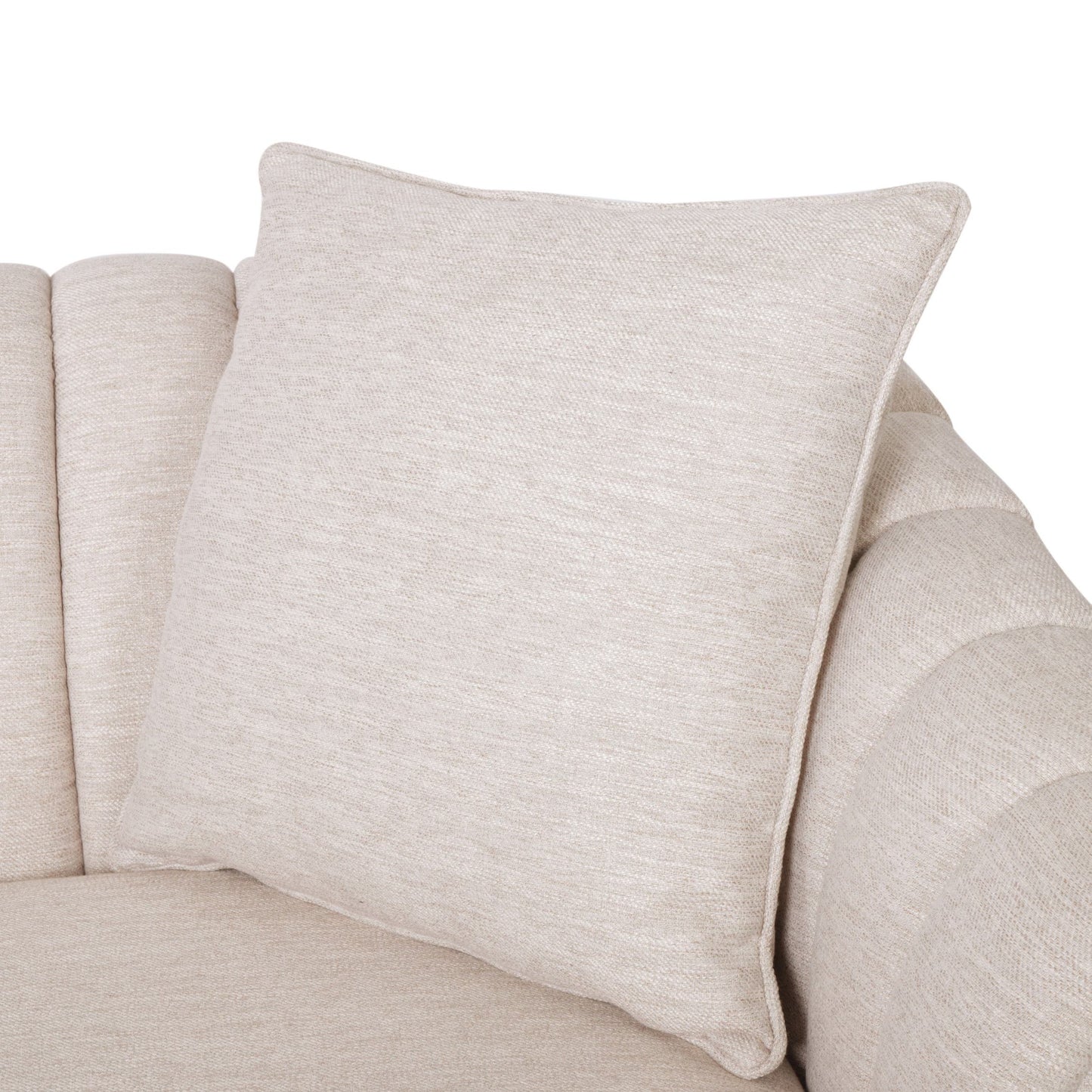 Elegant 3-Seater Contemporary Sofa, Tufted Diamond Stitching Daybed, Beige Fabric