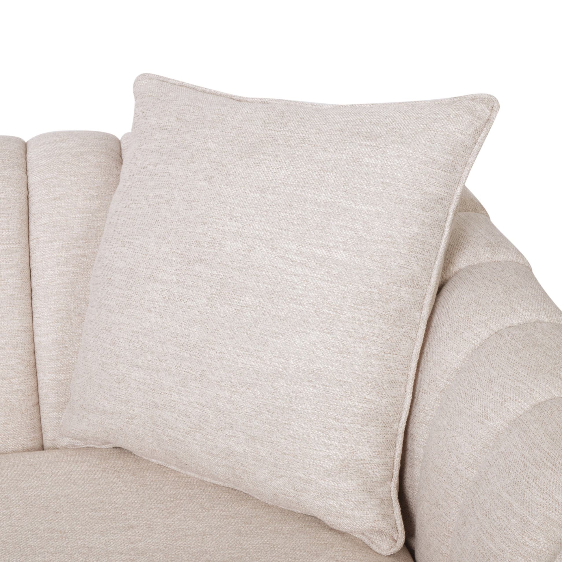 Elegant 3-Seater Contemporary Sofa, Tufted Diamond Stitching Daybed, Beige Fabric