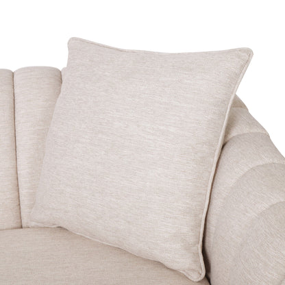 Elegant 3-Seater Contemporary Sofa, Tufted Diamond Stitching Daybed, Beige Fabric