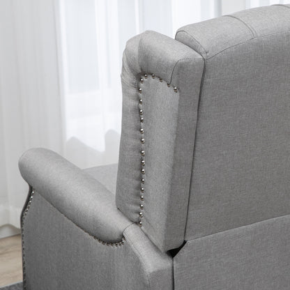 HOMCOM Elegant Wingback Recliner Chair with Button Tufting & Nailhead Trim